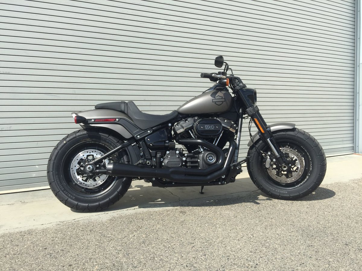 Road Rage 2 into 1 exhaust available for the 2018 Fat Boy through Drag Specialties dealers