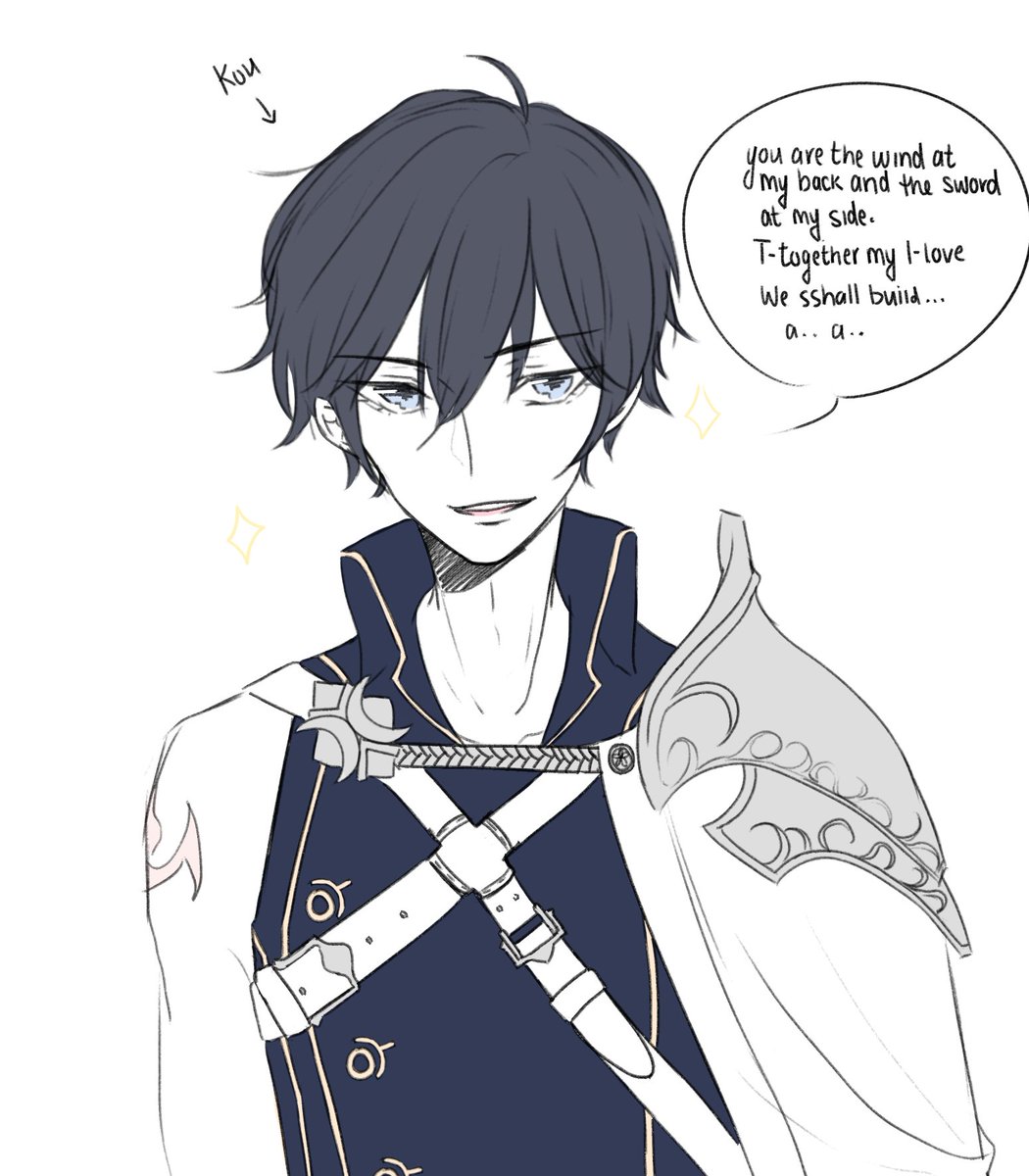 This was supposed to be for OC October but i couldn't not draw it now. Poor Kou can't say Chroms cheesy ass lines LOLLL 