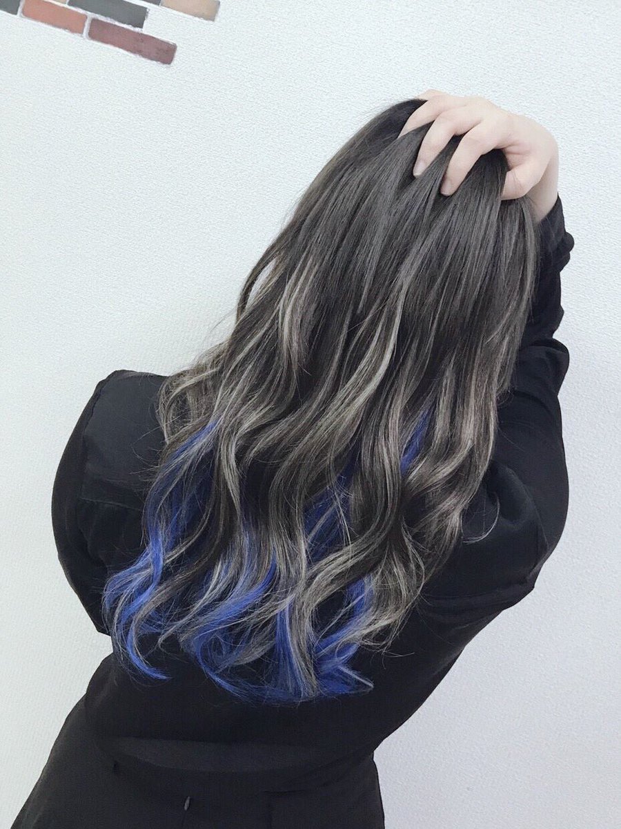 お買得 ヘアエクステワンタッチ付け毛ウィッグメッシュ青色ブルー3本