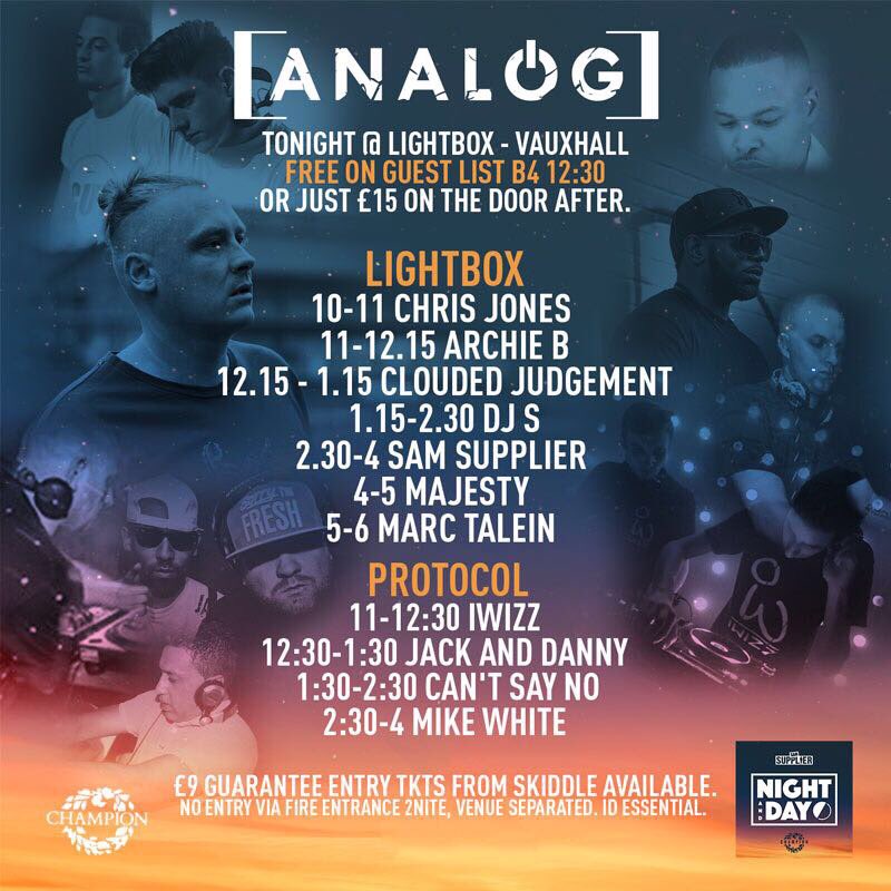 Set times for <a href="/analogLDN/">Analog</a> tonight at Lightbox and it's gonna be a roadblock! Text names over asap for free guest list b4 12pm 🔥🔥🔥07950 394161