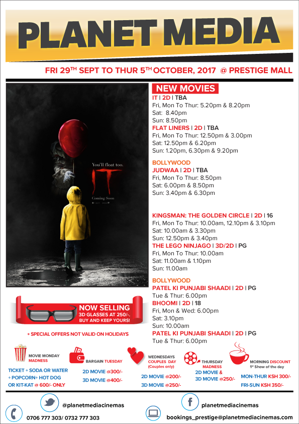 PlanetMediaCine's tweet photo. #Prestige #PlanetMediaCinemas 29th Sept to 5th Oct 2017 Movie Schedule https://t.co/PYi3ZfDuPW