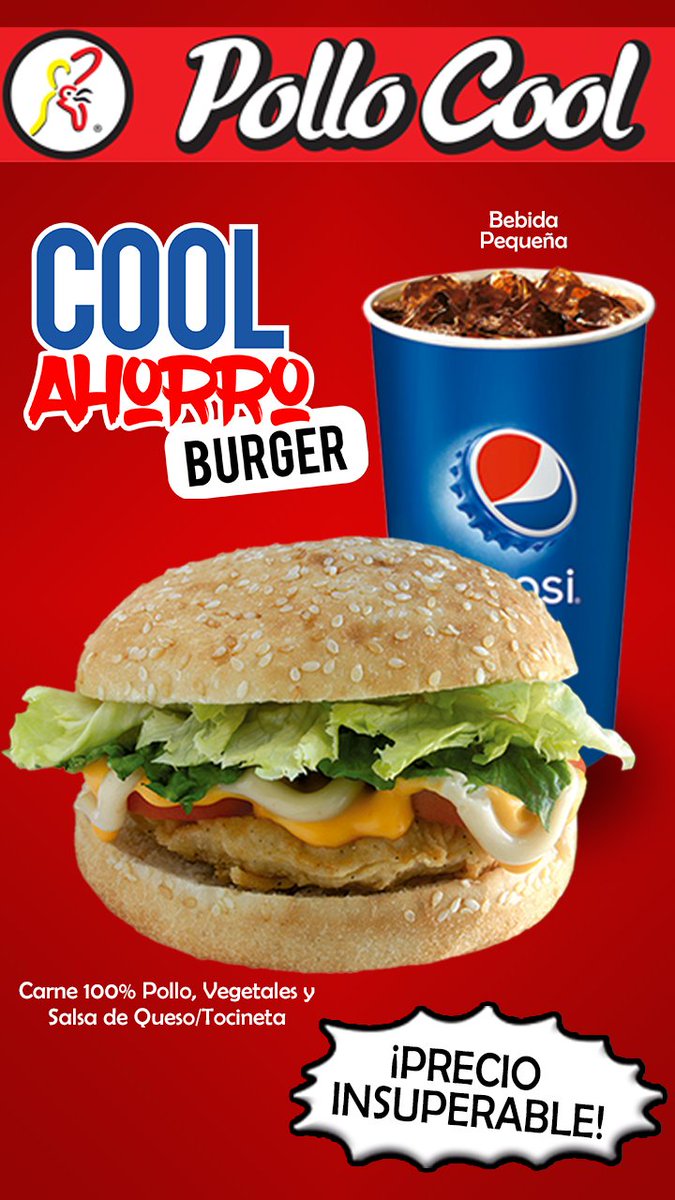 pollo_cool's tweet photo. Llévate nuestra #Burger #Cool Ahorro a un precio insuperable y disfruta de su carne 100%Pollo solo en #PolloCool ¡Llego la hora de almuerzo! https://t.co/pFtqPqbCuc