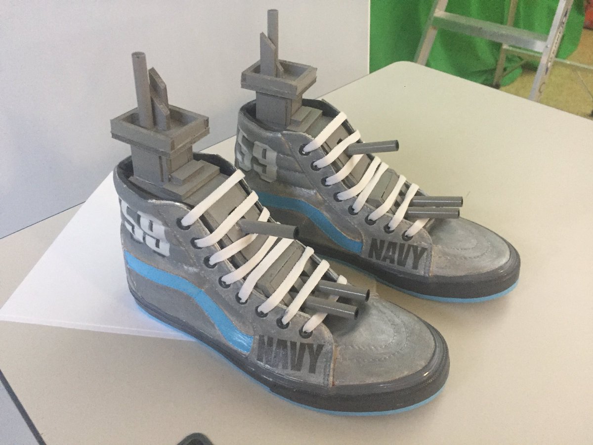 durfee_design's tweet photo. Cool Battleship Massachusetts inspired Vans sneakers by Visual Design student. #DurfeePride #durfeevisualdesign #FallRiver https://t.co/i3iLcLnj13