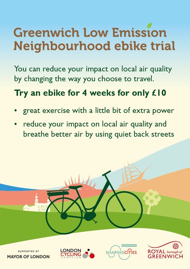 willnorman's tweet photo. Try an ebike for 4 weeks for only £10. @Royal_Greenwich https://t.co/I7tbTBuE89