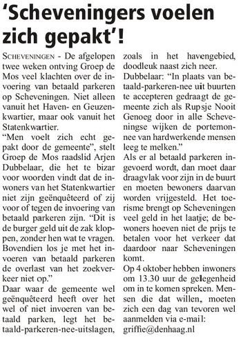 RicharddeMos's tweet photo. Groep de Mos over opleggen betaald parkeren #Scheveningen: 'Scheveningers voelen zich gepakt'! https://t.co/EJ5YBFfBIJ