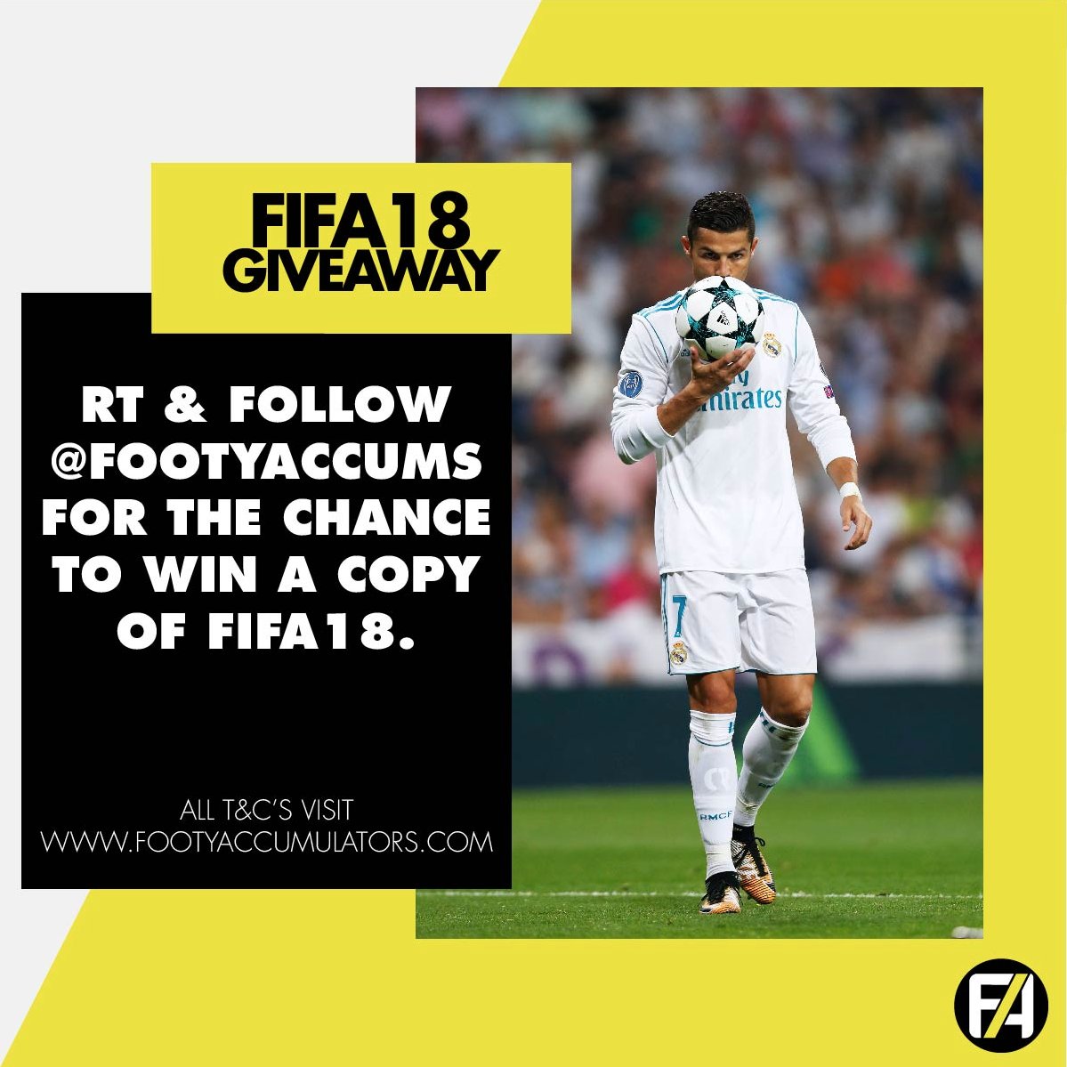 FootyAccums's tweet image. 🎉FIFA 18 GIVEAWAY!🎉

RT &amp;amp; follow @FootyAccums to enter!🙌

2 winners will be announced on Super Sunday!

T&amp;amp;C's Apply👉footy.ac/FIFA18CompSite