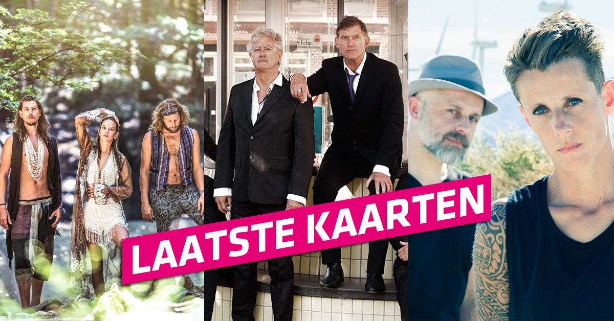 #Ticketalert: we hebben nog maar een paar kaarten voor 25-11 <a href="/MYBABYwashere/">MY BABY</a>, 30-11 <a href="/dedijkrocks/">De Dijk</a> en 19-12 <a href="/KsChoiceMusic/">K's Choice</a>!