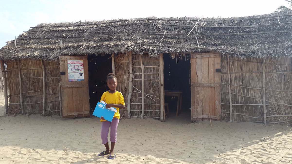 UNICEFMada's tweet photo. After left out of school for a year, Zandeline, 11 from #Morombe can't wait to head back at school. She followed a summer catch up class. https://t.co/2BddwYzSjT