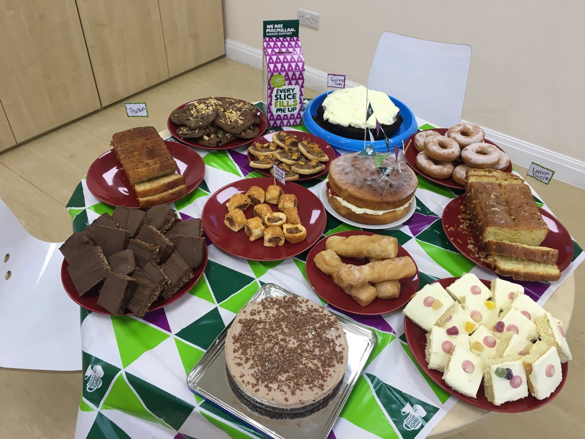 Plenty of goodies on offer this morning.  Lots of us have been busy baking to raise money for Macmillan @macmillancoffee