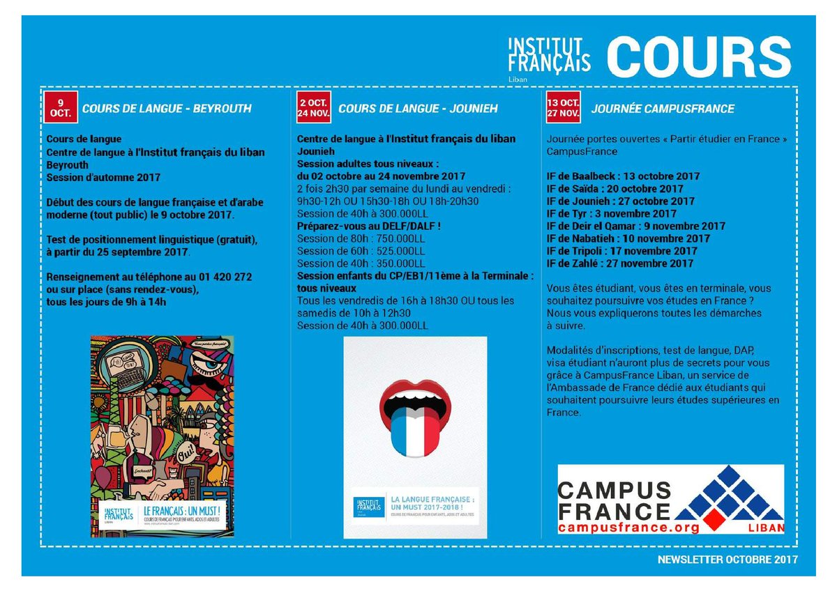 InstitutFrLiban's tweet photo. La lettre d'information de @InstitutFrLiban pour le mois d'octobre vient de paraître 3/4 https://t.co/LaAvvvYJoR