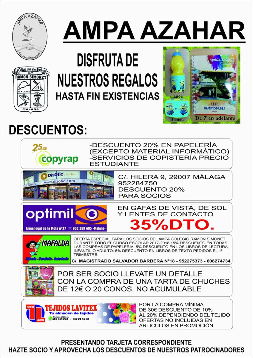 AmpaAzahar's tweet photo. Benefíciate  de ser socio https://t.co/vCfGnvJsTr https://t.co/O8KPJZa5ak