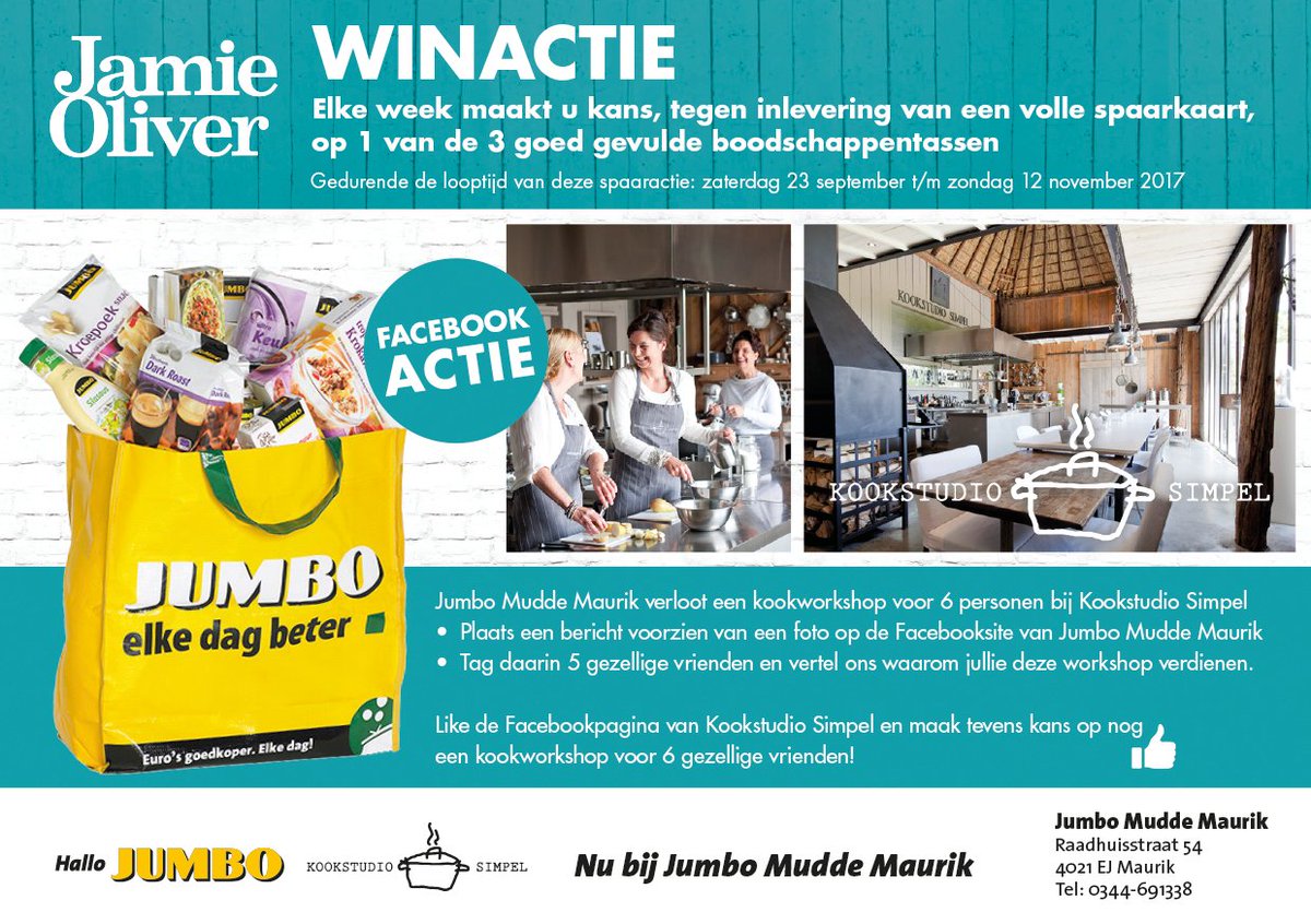 Like èn deel onze Facebookpagina ow.ly/4dj830fpdrK, tag zes vrienden(innen) en maak kans op een van onze kookworkshops!