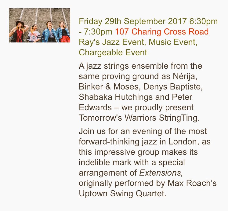 Tom_Warriors's tweet photo. Tonight come to see our fantastic #stringensemble #TWStringTing @Foyles #Charingcross from 6.30pm tkts £5 https://t.co/oVWfNbhMjx #TW25 https://t.co/C1Kev2Qkis