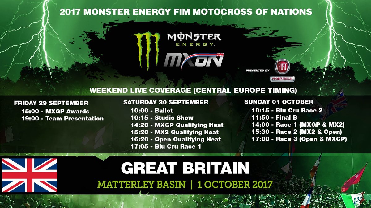 MXGP-TV Live coverage Schedule for this weekend in Europe Time! #MXoN17