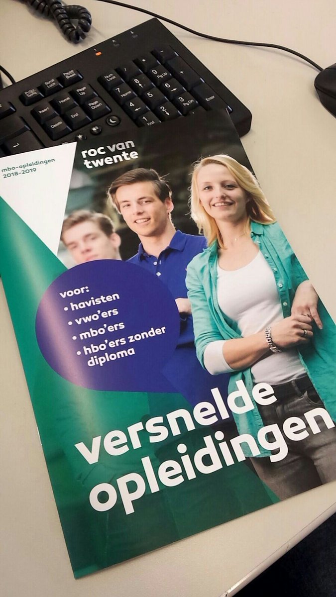 MBO4versneld's tweet photo. De nieuwe brochure voor de versnelde MBO-opleidingen 2018-2019! Hij ziet er weer mooi uit! @rocvantwente #MBOplus https://t.co/5wm9C98WqN