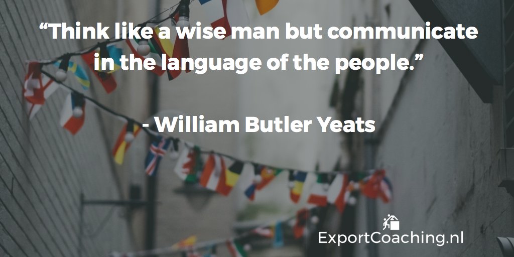 ExportCoachNL's tweet photo. Spreekt u de taal van uw potentiële buitenlandse klanten? Exportcoaching helpt #ondernemers op weg...  #exportkansen https://t.co/uCzEbK6xK9