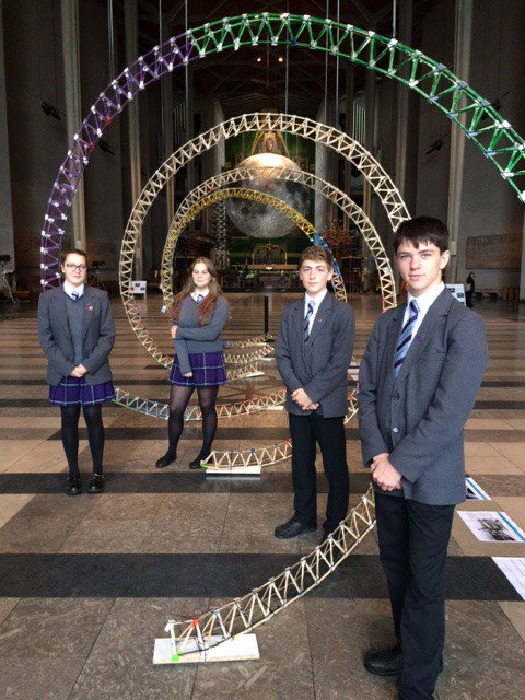 AcademyWestwood's tweet photo. Westwood engineering ambassadors visiting the Timberwave at the cathedral #awesome #collegecolours #WAwave @ArupUKMEA @ImagineerUK https://t.co/rol11QQjtj