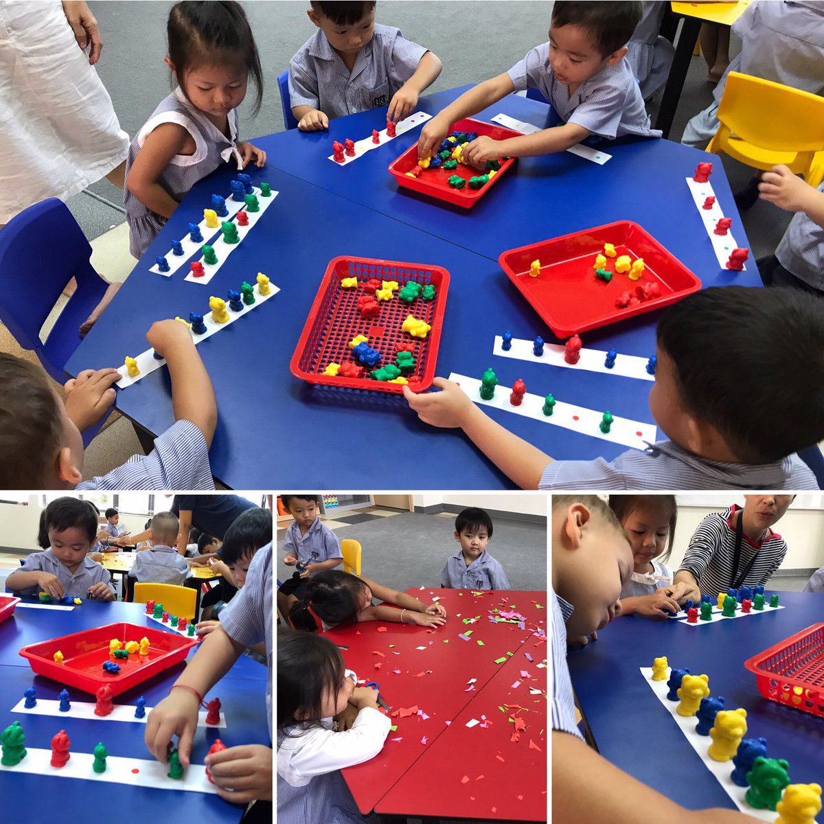 SISC_Official's tweet photo. Our K1 students are learning to sort by colour and size. They are also practicing their fine motor skills 😁. #IEYC #SISC #Cambodia https://t.co/zvWVtIVAW2