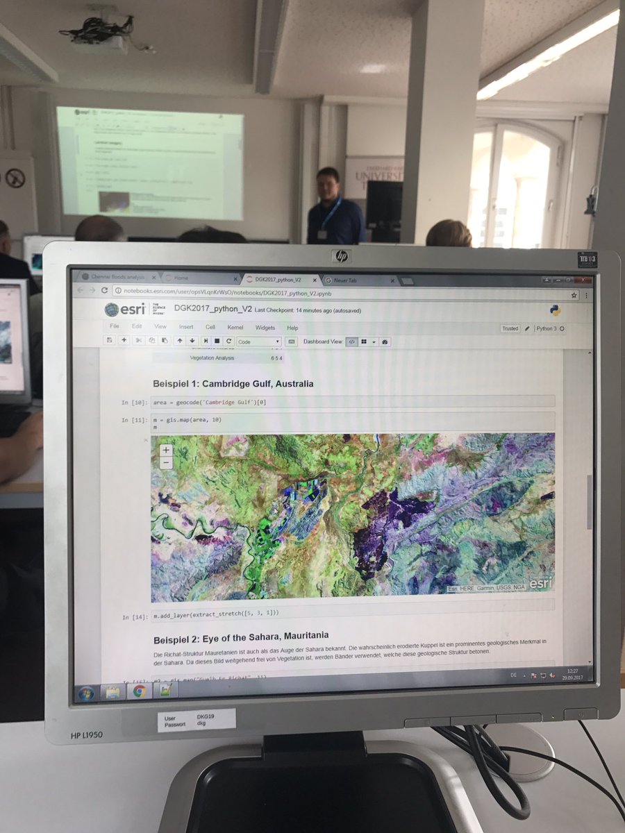 GISIQ's tweet image. Micha rockt die #PythonAPI mit #JupyterNotebook