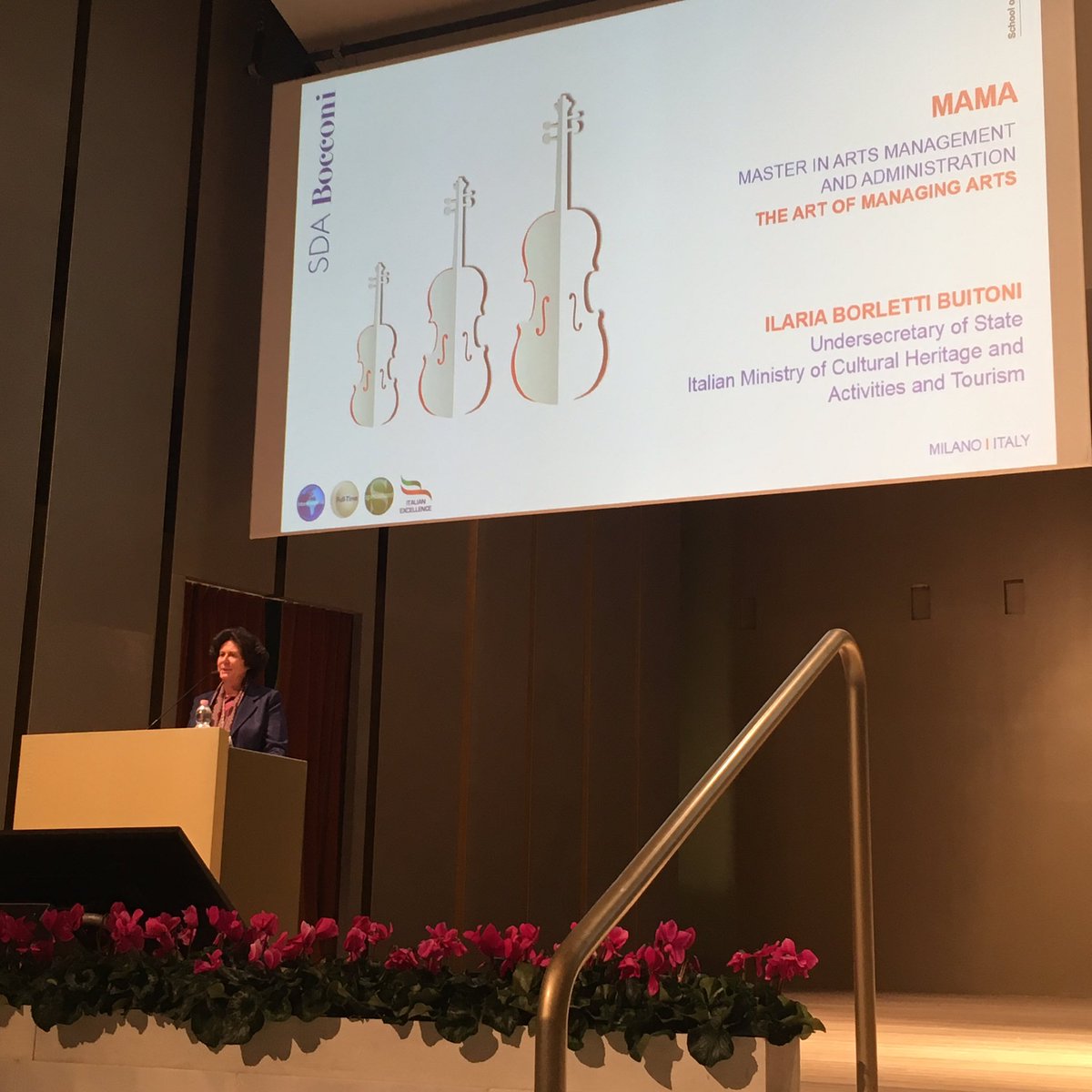 Ospite alla Cerimonia di apertura del MAMA - Master in Arts Management and Administration organizzato dalla <a href="/sdabocconi/">SDA Bocconi</a> <a href="/Unibocconi/">Università Bocconi</a>