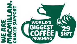 Macmillan Big Coffee Morning  Well done and thank you - families and pupils! Over £200 pounds raised , more cakes on sale after school!