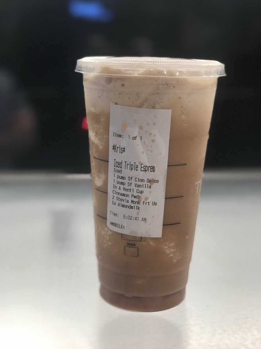 KrisAndersonTV's tweet photo. It's #NationalCoffeeDay & this is my go to order! Make sure you get it blended. #coffee #espresso #ComplicatedOrder #starbucks https://t.co/UMpFrq1u5C