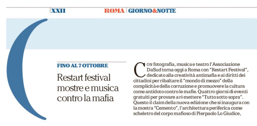 CoopCoraggio's tweet photo. Oggi inizia #Restart, il bellissimo Festival di @_daSud dove ci saranno anche i nostri aperitivi con i prodotti delle #TerrePubbliche https://t.co/XwcEjoomfz