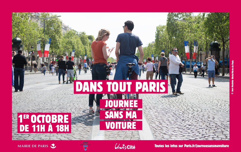 Demain, c’est la #JournéeSansVoiture dans tout #Paris. Ne soyez pas sans infos ; tout ce qu’il faut savoir est ici 
👉paris.fr/journeesansmav…