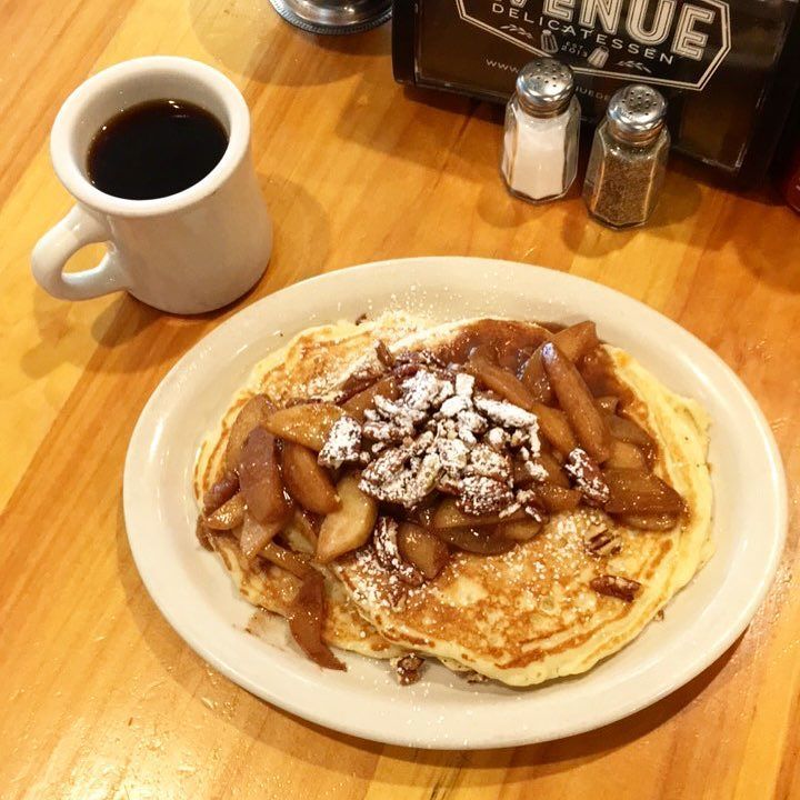 TheAvenueDeli's tweet photo. There's no better way to celebrate #NationalCoffeeDay than with Caramel Apple Pancakes. .
.
.
.
.
.
.
.
.
.
#theav… https://t.co/qp89XeT6YN https://t.co/JcW9pxOtKp