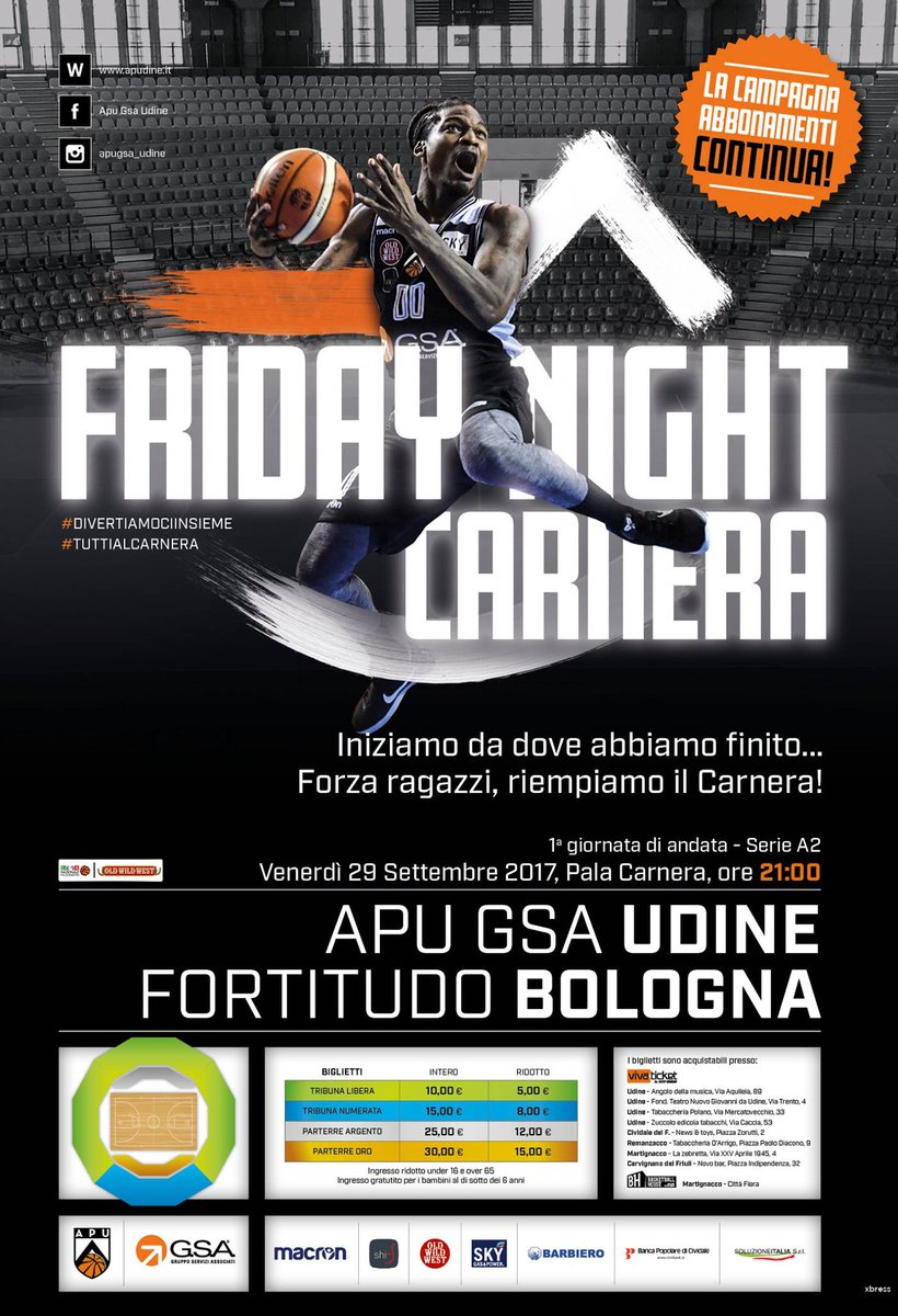 Siete pronti? Tra 3 ore inizia una nuova, incredibile stagione!
Tutti a tifare per l'<a href="/apudine/">Apu Udine</a>, ci vediamo al Carnera!