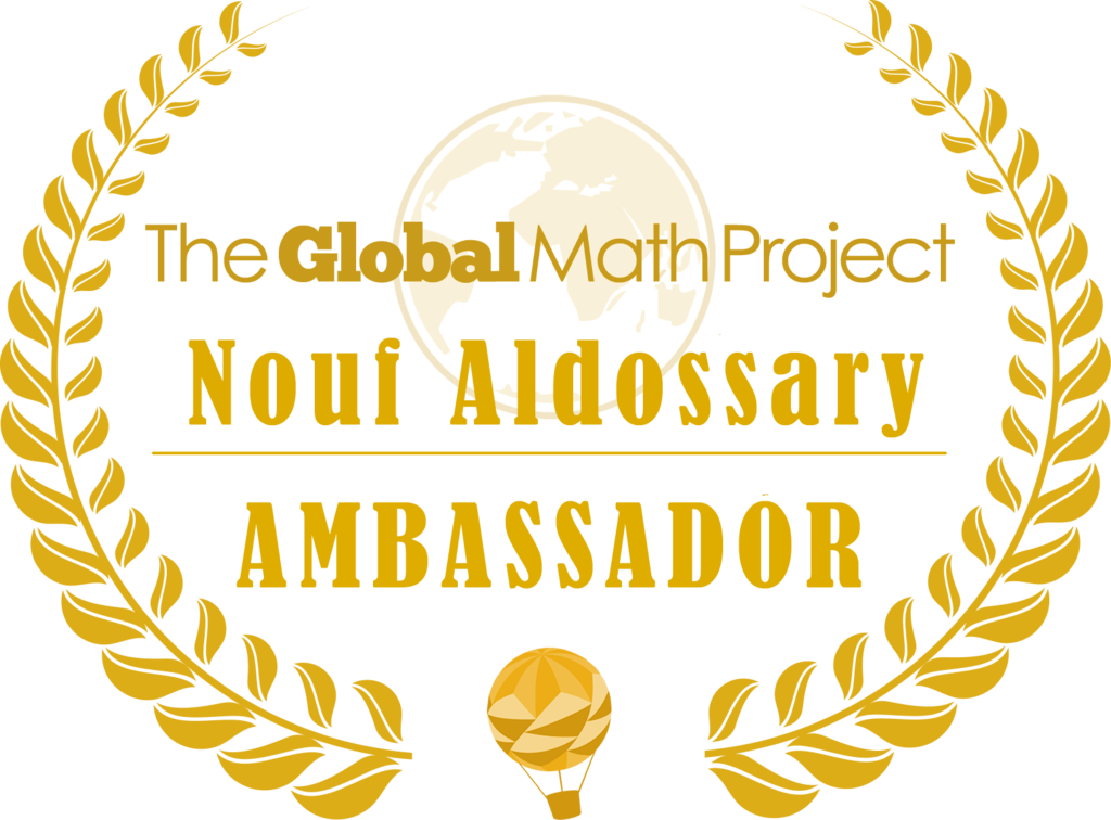 Nouf_math's tweet photo. My spiffy @GlobalMathProj official shield! Thank you @profcardy. #wheresyourdot #joyfulmath #explodingdotsrule https://t.co/0W9kET7Lvx