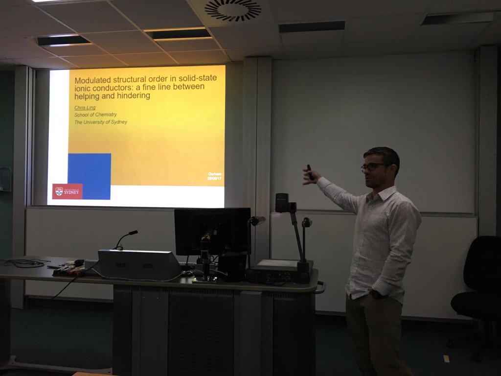 Thanks to Chris Ling <a href="/SydneyChemistry/">Sydney Chemistry</a>, visiting <a href="/ivana_evans/">Ivana Evans</a> on <a href="/royalsociety/">The Royal Society</a> grant, on great talk <a href="/DurhamChemistry/">Durham Chemistry</a>