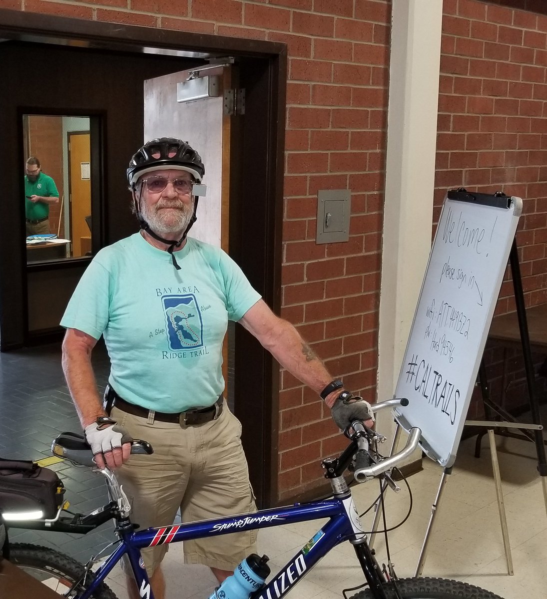 TheCAGuild's tweet photo. #CalTrails Master Plan Conference's first #cyclist attendee. #RideOn! https://t.co/AEc5kZkdoI