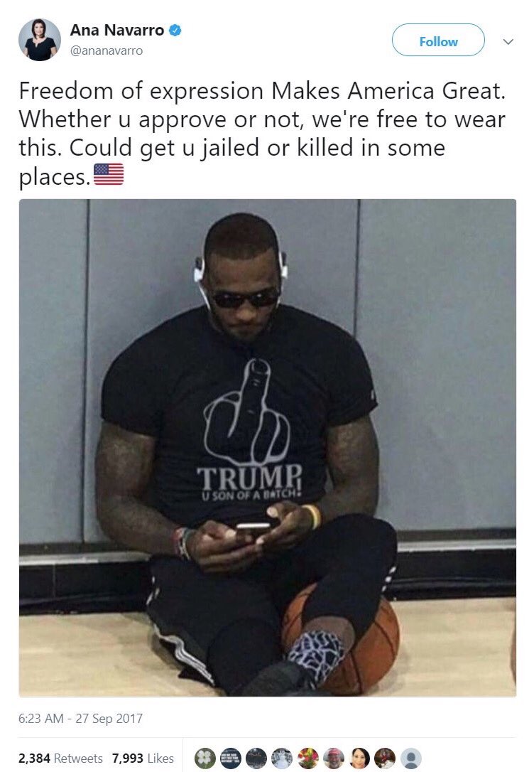 CNN fake news spreader Ana Navarro deletes Lebron James tweet