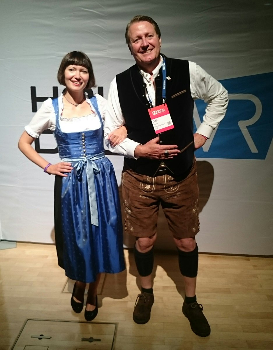 VR_Drama's tweet photo. What a power combo: holodecks, pretzels and Oktoberfest! Thanks for having us support you: @HolodeckVR @bitsandpretzels #bits17 Jeff Burton https://t.co/KWQMwFrdIe