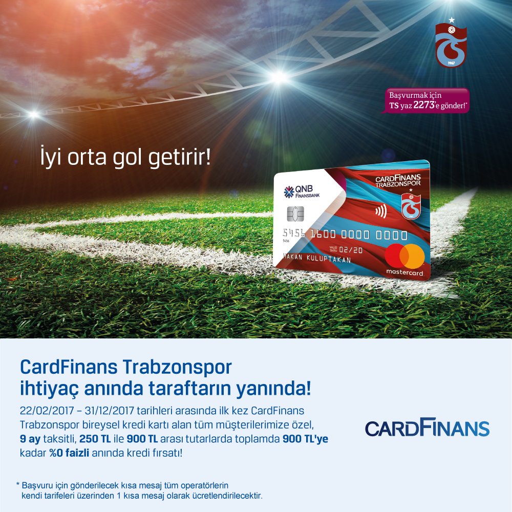 CardFinans Trabzonspor İhtiyaç Anında Taraftarın Yanında!
goo.gl/tzYgKm