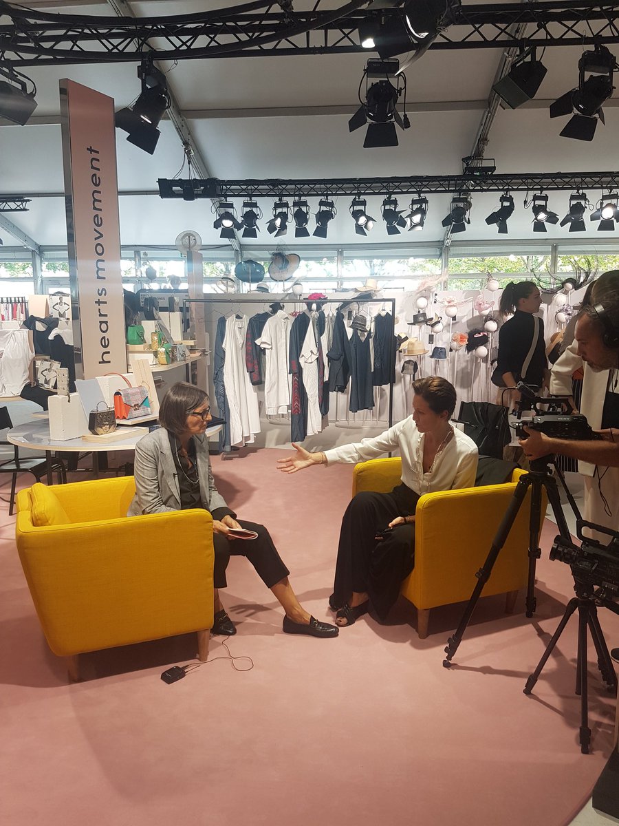 The live #Heartsmovement interviews with Caterina Occhio of <a href="/SeeMeOrg/">SeeMeOrg</a> have started again in Hall B #Premiereclasse #Tuileries