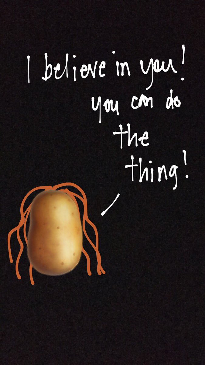 Reeet's tweet photo. Just me, being a supportive potato y’know. #supportivepotato https://t.co/ZE2s3e56p8