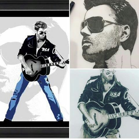 #FlashbackFriday some of our illustration artwork that we did of #GeorgeMichael #Faith before the final results infinityartsanddesign.com #art