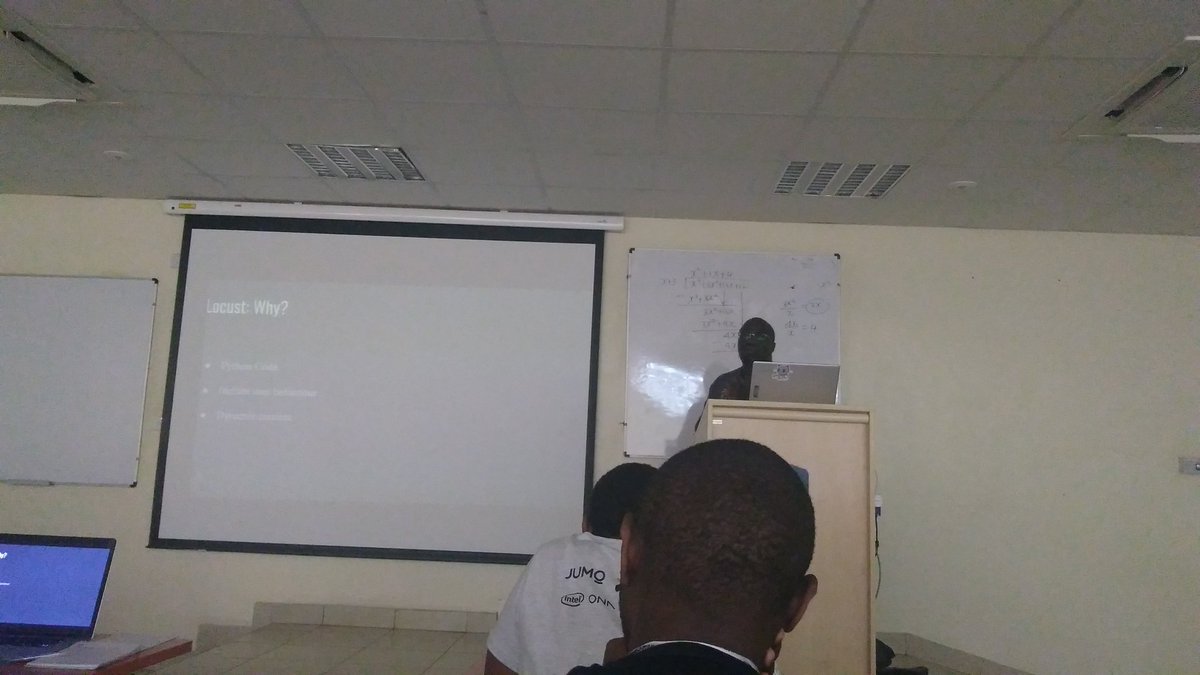 Shawnemark's tweet image. Load testing with Locust by Dickson from Ona #PyConKE