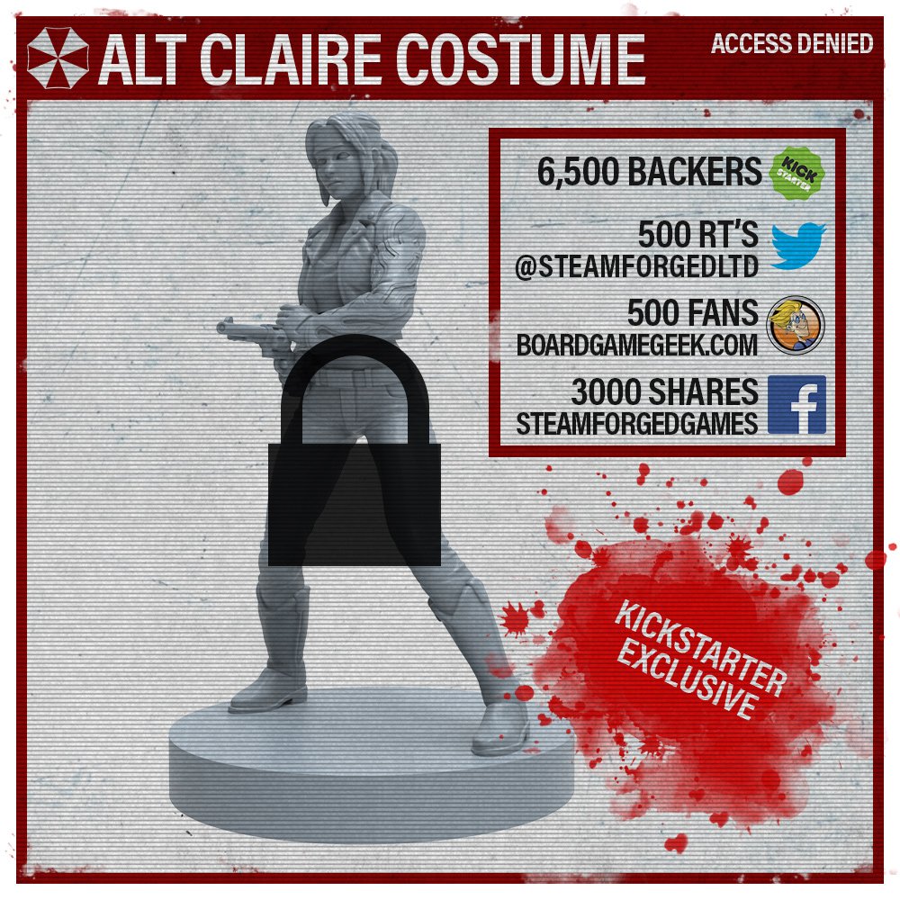 SOCIAL UNLOCK! Join the Resident Evil™ 2: The Board Game Kickstarter today! kck.st/2yoirUw