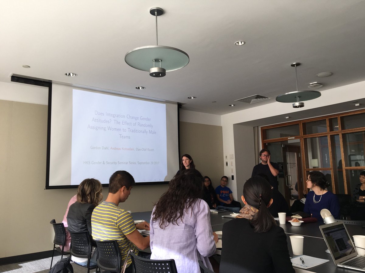 OSkorge's tweet photo. So excited about @kotsadam’s talk on “Does Integration Change Gender Attitudes?” at @wapppHKS today! https://t.co/dIGcYtz2qQ