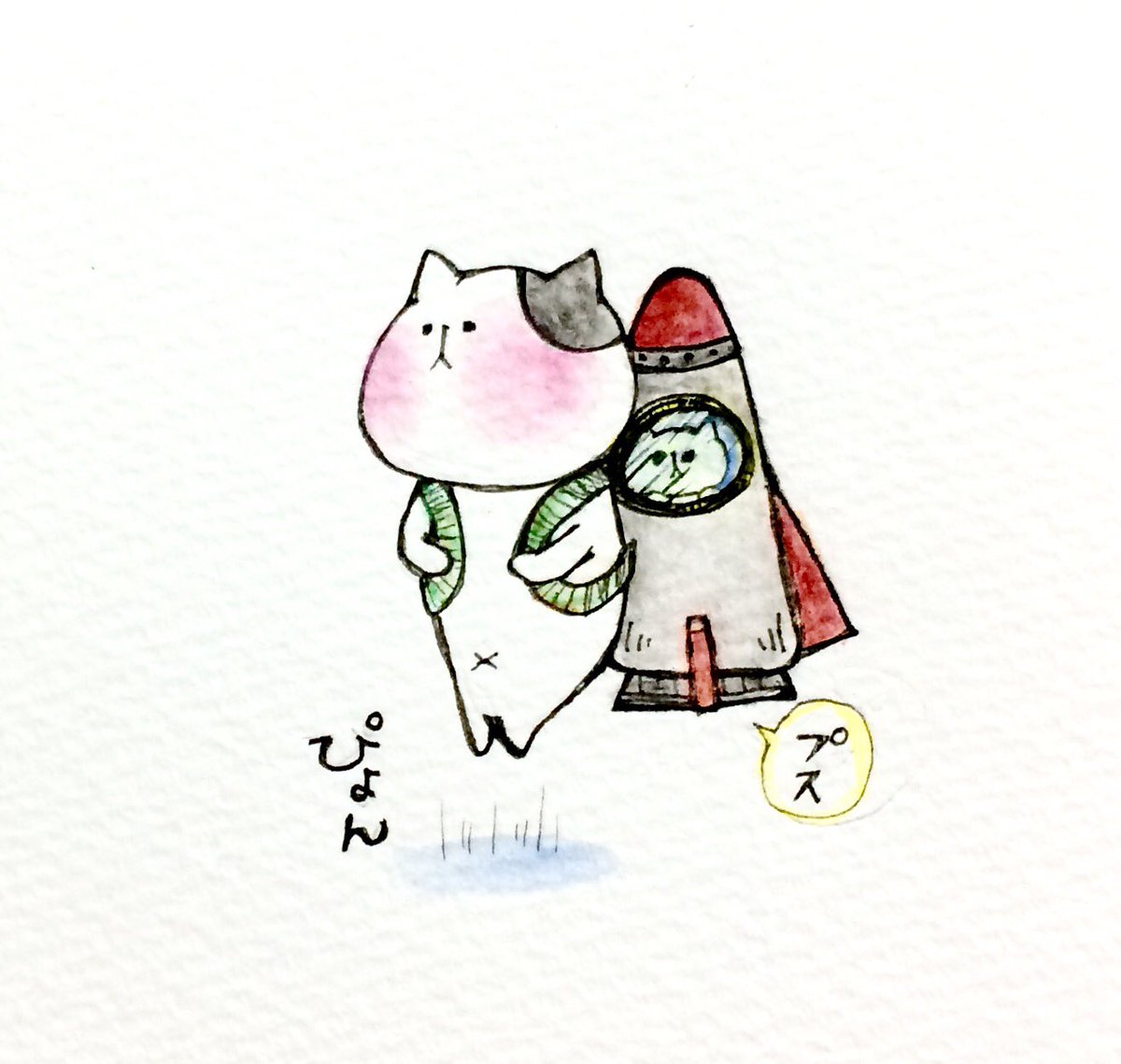 おこにゃん בטוויטר 宇宙に向かって 宇宙 ロケット 大作戦 失敗 猫 ネコ ねこ イラスト かわいい 1日1絵 手描き 絵描きさんと繋がりたい イラスト好きな人と繋がりたい お絵かき部 Cats