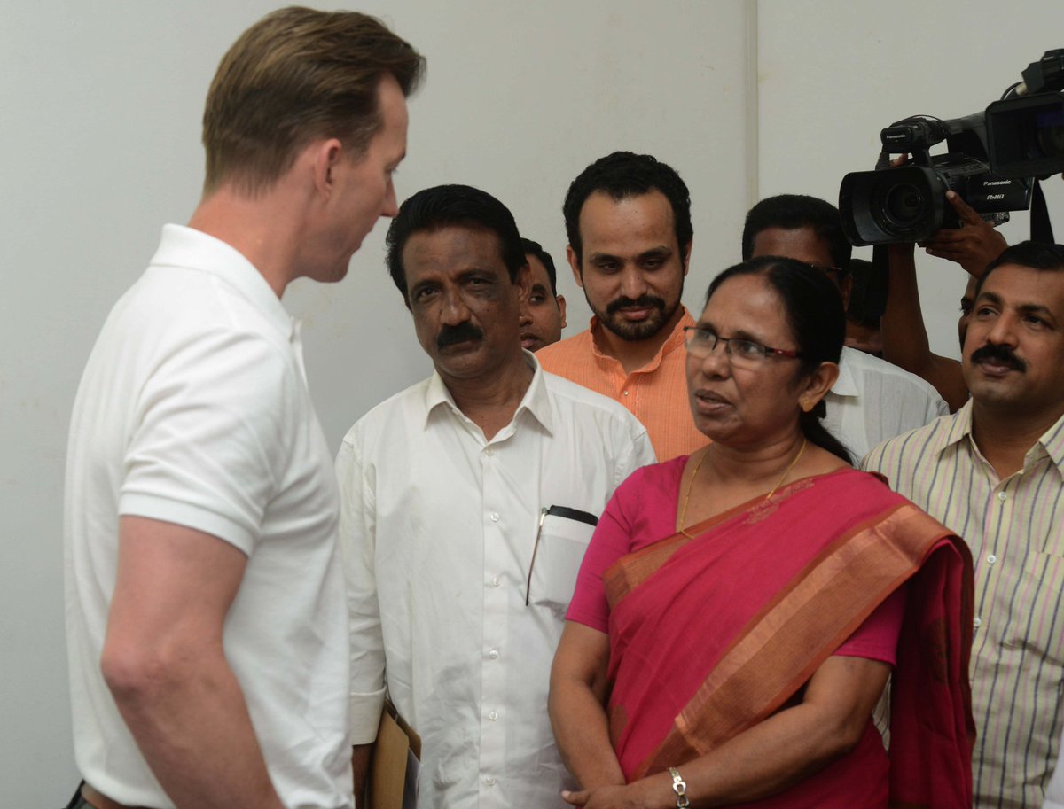 shailajateacher's tweet photo. 'Kathoram scheme' by Govt. of Kerala, to assist children with hearing issues was inaugurated today. @BrettLee_58  was the chief guest. https://t.co/o48ZUC5ko8