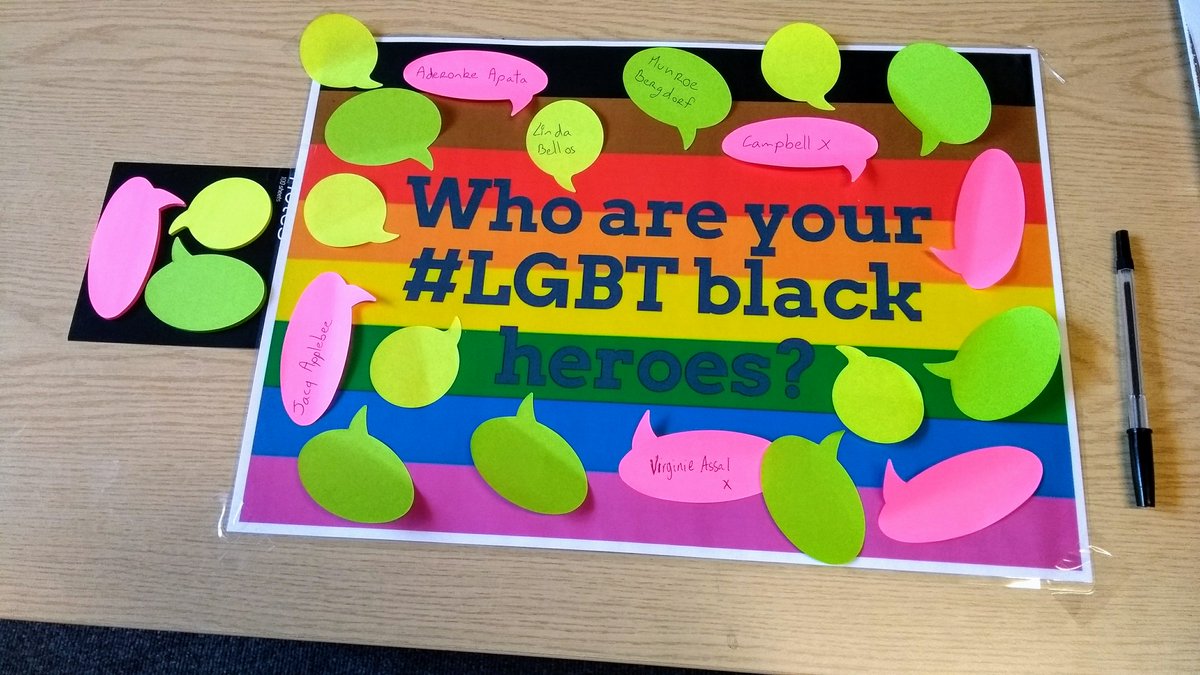 LGBTfdn's tweet image. October’s #BlackHistoryMonth - Keep an eye out for our board at reception and add your #LGBT black heroes to it! 👍🏾✊🏿 👊🏽 ✨ #EqualityWins