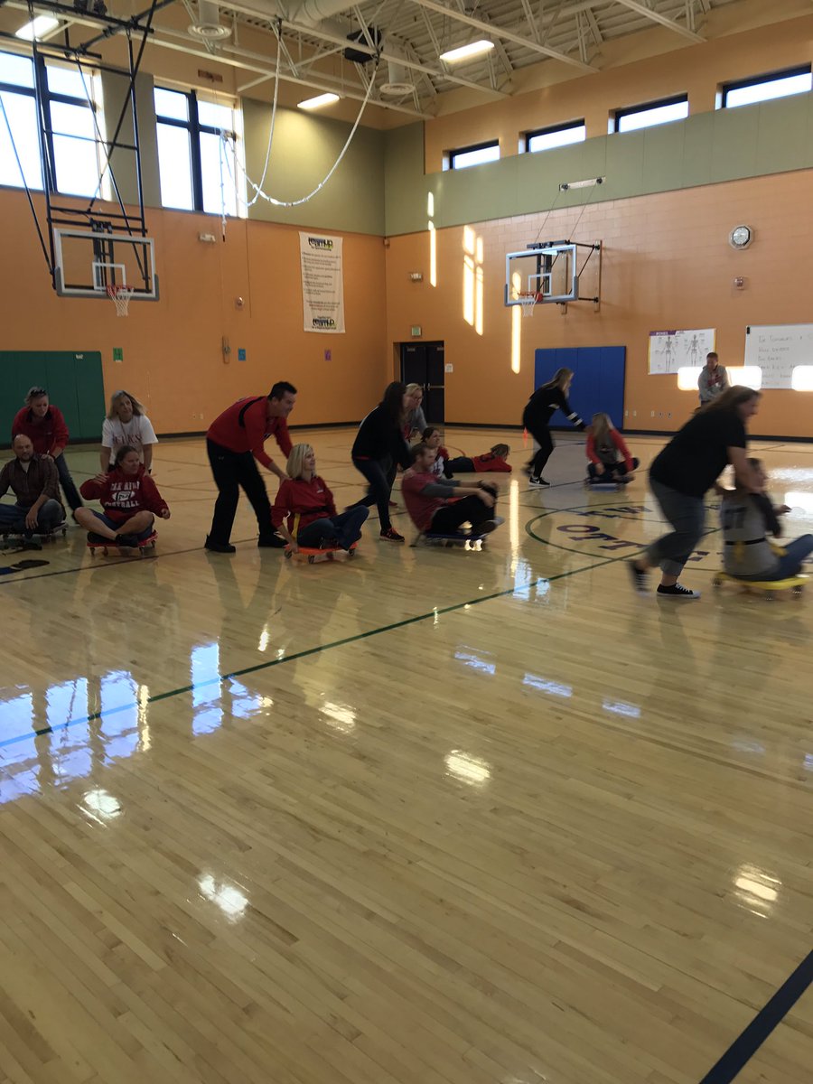 TLESotters's tweet photo. Twin Lakes Staff got into ERHS homecoming spirit by playing a little scooter football! Go Elks! https://t.co/s3GPS8iREL