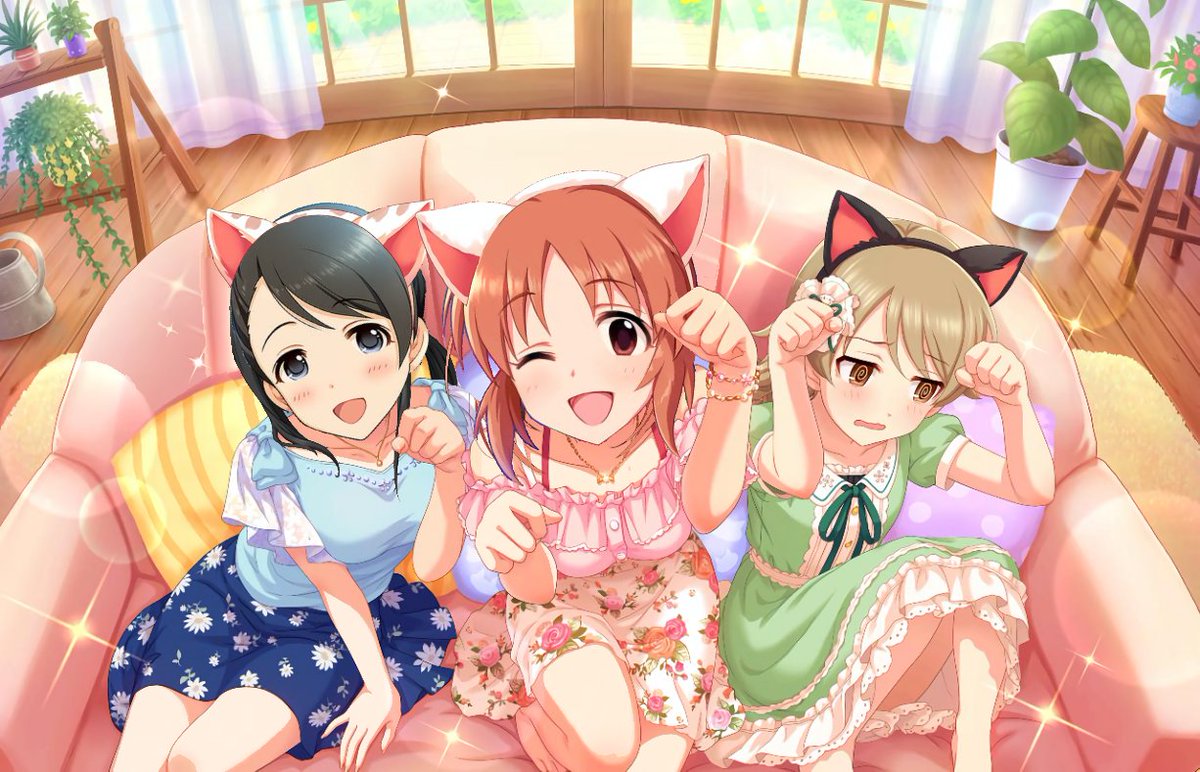 Nn315p בטוויטר にゃんにゃんna No Ne 安部菜々 1 7 年9月29日は招き猫の日 画像は 猫耳をつけてお仕事中の三人 森久保に猫属性がついた今 あにまるna No Neの仕事の幅は広がったに違いないです Na No Ne 7のつく日は安部菜々の日