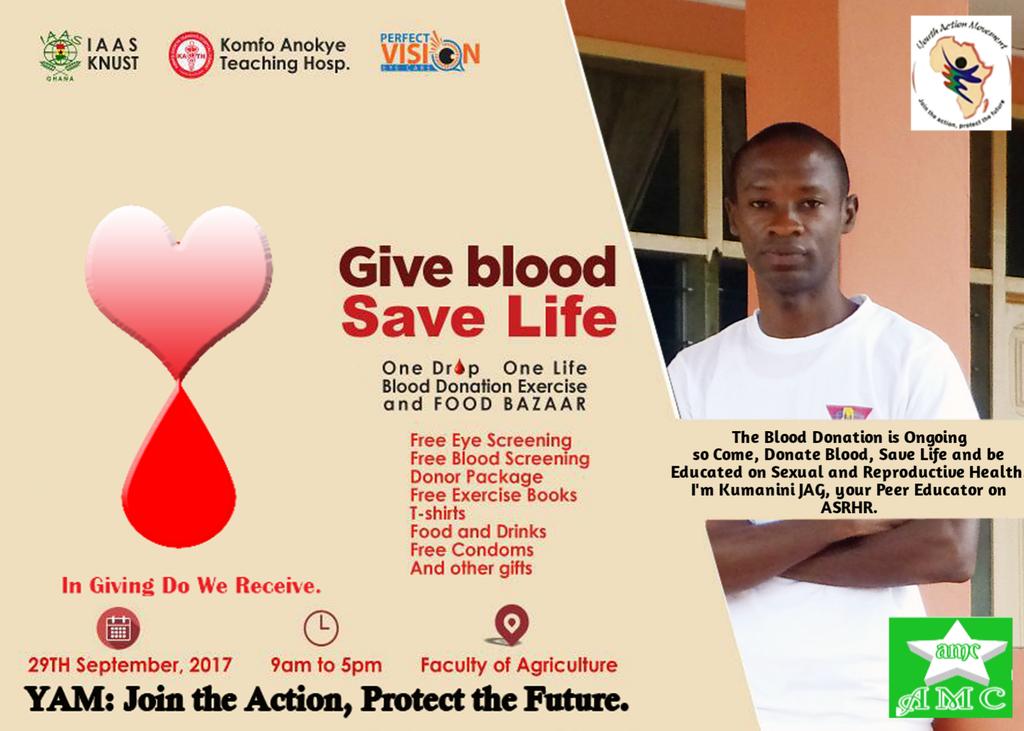 BarimaKumanini's tweet photo. #Donate_Blood to #_SaveLife @YAMghana, KNUST/Boadi Branch. Education on #_Adolescence & #SexualReproductiveHealth is Vital @1ConsTagoe @UN https://t.co/5nnZZRA17O