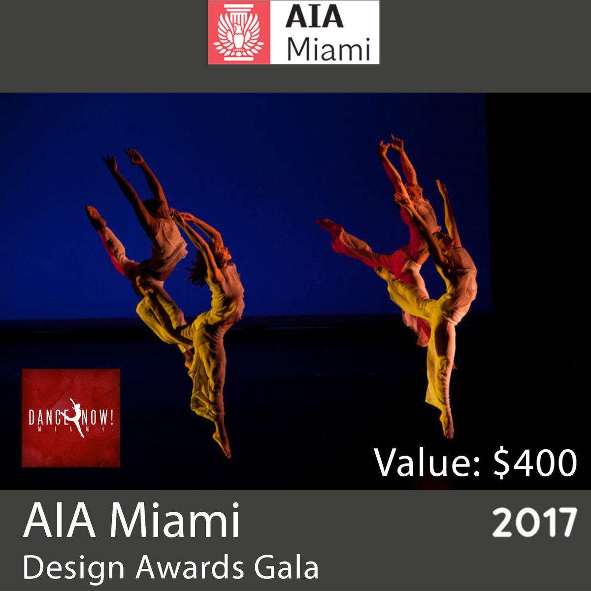 AIAMIAMI's tweet photo. Start bidding on our #DesignAwards2017 #SilentAuction today, including 2 tix to a @DanceNowMiami show! https://t.co/PzACi206xS https://t.co/nbfbCbA2tx
