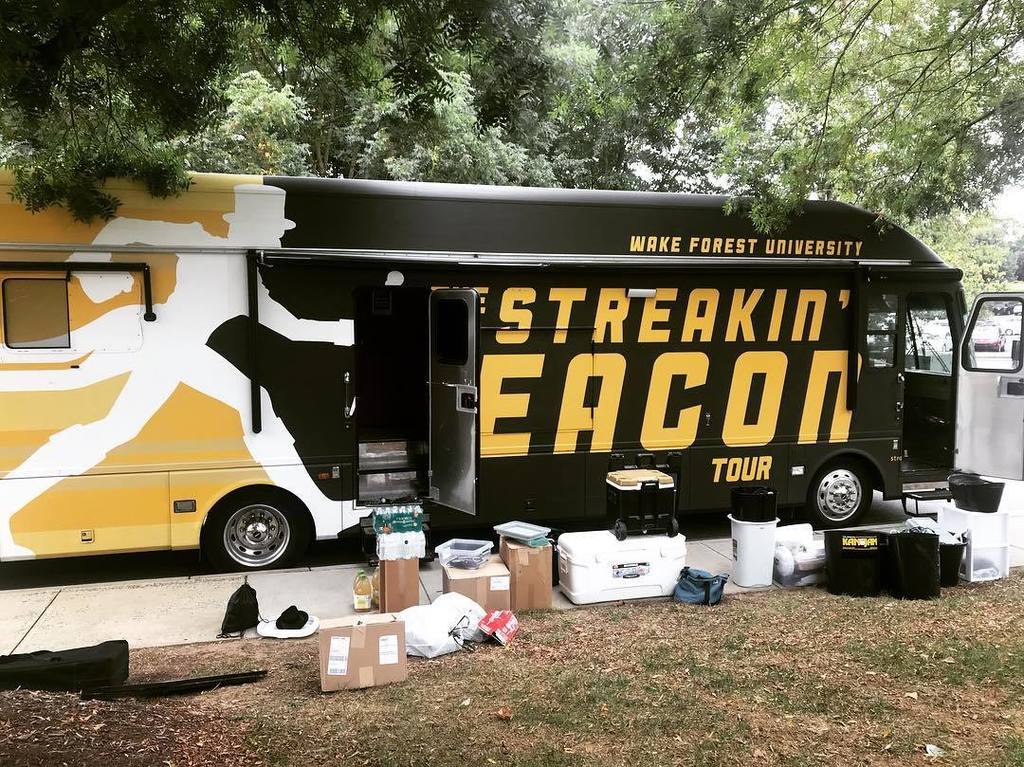 StreakinDeac's tweet photo. Before we say goodbye to our beloved bus, we have to clean it out. Amazing how much Wake Forest you can fit in a h… https://t.co/raFuEZeDXY https://t.co/AS4OY0Di8P